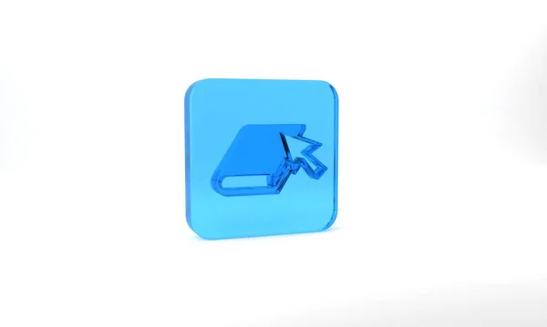 Blue Online Book Icon Isolated Grey Background Internet Education Concept — Foto de Stock