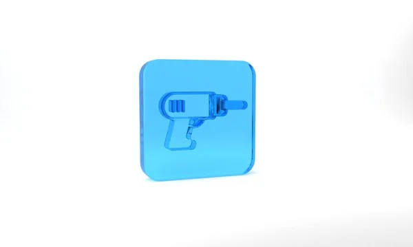 Blue Electric Drill Machine Icon Isolated Grey Background Repair Tool — Stockfoto