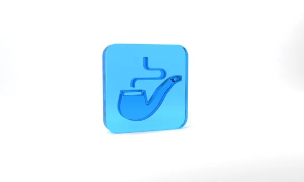 Blue Smoking Pipe Smoke Icon Isolated Grey Background Tobacco Pipe —  Fotos de Stock