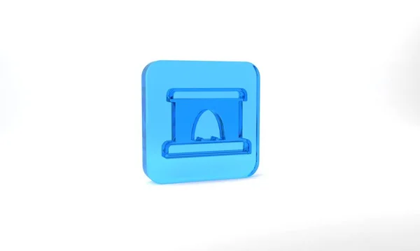 Blue Railway Tunnel Icon Isolated Grey Background Railroad Tunnel Glass — Stockfoto