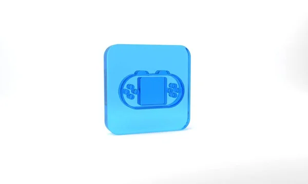 Blue Portable Video Game Console Icon Isolated Grey Background Handheld — Photo