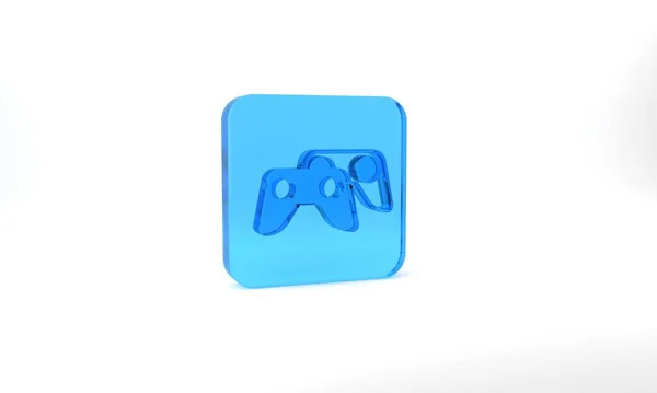 Blue Game Controller Joystick Game Console Icon Isolated Grey Background — Fotografia de Stock