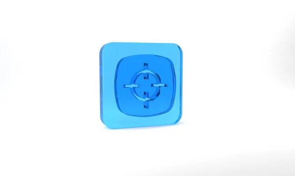 Blue Target Sport Icon Isolated Grey Background Clean Target Numbers — Stock Photo, Image