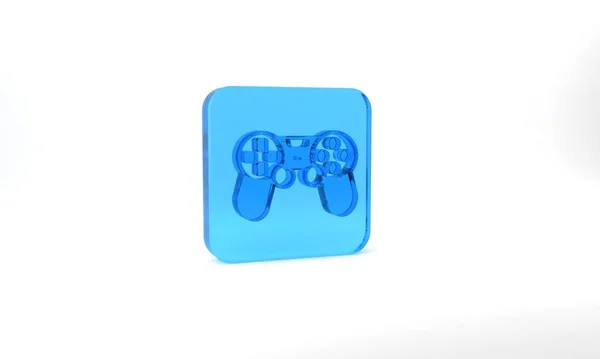 Blue Game Controller Joystick Game Console Icon Isolated Grey Background — Foto Stock