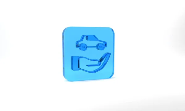 Blue Car Insurance Icon Isolated Grey Background Insurance Concept Security — Zdjęcie stockowe