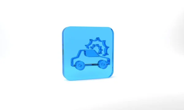 Blue Car Insurance Icon Isolated Grey Background Insurance Concept Security — Fotografia de Stock