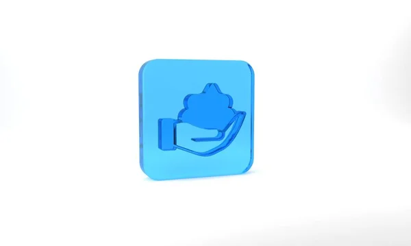 Blue Shaving Gel Foam Hand Icon Isolated Grey Background Shaving — Photo
