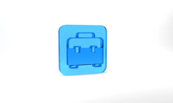 Blue Toolbox Icon Isolated Grey Background Tool Box Sign Glass — Stockfoto