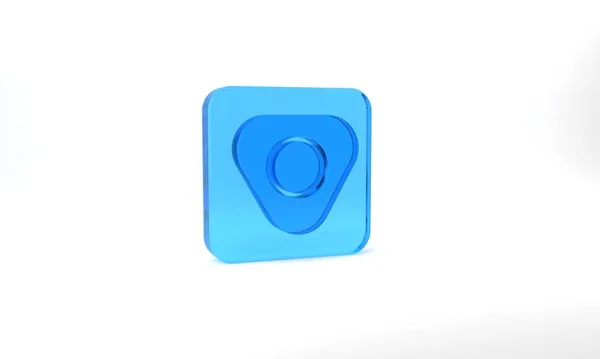 Blue Sewing Chalk Icon Isolated Grey Background Glass Square Button — Stockfoto