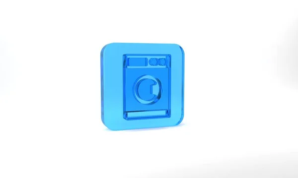 Blue Washer Icon Isolated Grey Background Washing Machine Icon Clothes — Foto Stock