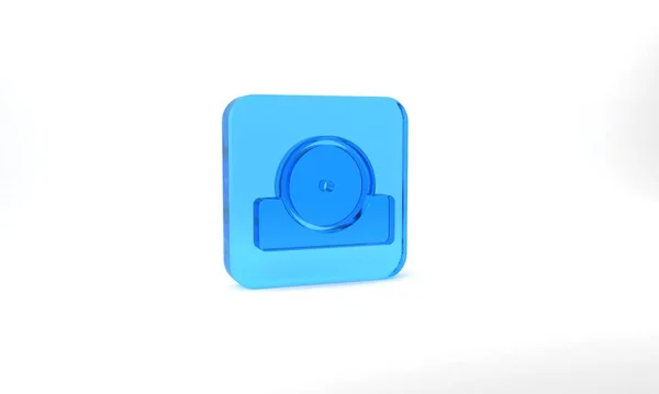 Blue Otolaryngological Head Reflector Icon Isolated Grey Background Equipment Inspection — Zdjęcie stockowe