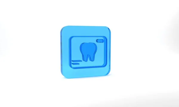 Blue Ray Tooth Icon Isolated Grey Background Dental Ray Radiology — Zdjęcie stockowe