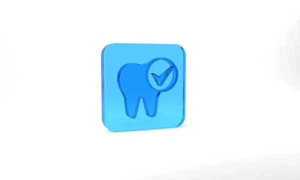 Синий Зуб Значок Изолирован Сером Фоне Символ Зуба Стоматологической Клиники — стоковое фото
