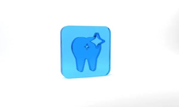 Иконка Синего Отбеливания Зубов Изолирована Сером Фоне Символ Зуба Стоматологической — стоковое фото