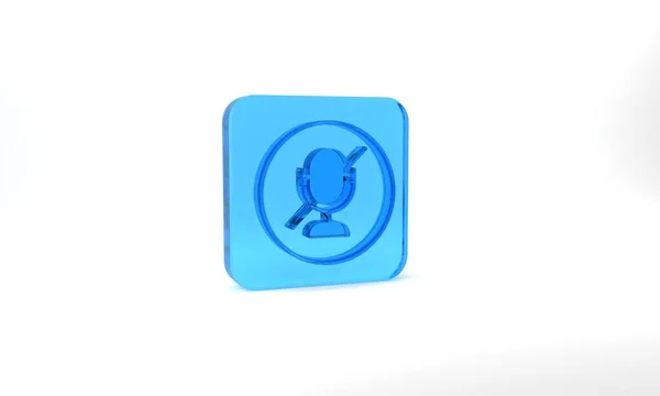 Blue Mute Microphone Icon Isolated Grey Background Microphone Audio Muted — Photo