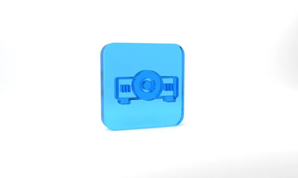 Blue Presentation Movie Film Media Projector Icon Isolated Grey Background — Foto Stock