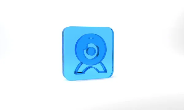 Blue Web Camera Icon Isolated Grey Background Chat Camera Webcam — Stock Photo, Image