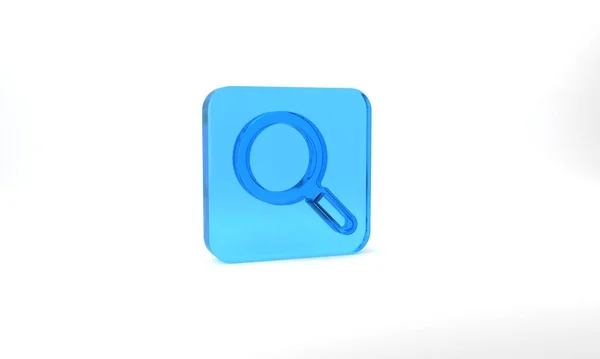 Blue Magnifying Glass Icon Isolated Grey Background Search Focus Zoom — Stock Photo, Image