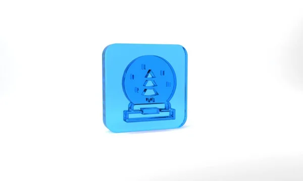 Blue Christmas Snow Globe Fallen Snow Christmas Tree Icon Isolated — ストック写真