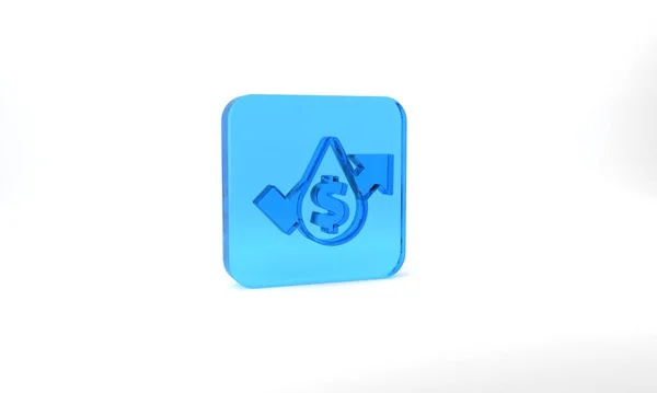 Blue Oil Price Increase Icon Isolated Grey Background Oil Industry — Stock Fotó