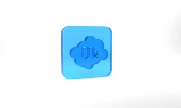 Blue Co2 Emissions Cloud Icon Isolated Grey Background Carbon Dioxide — ストック写真