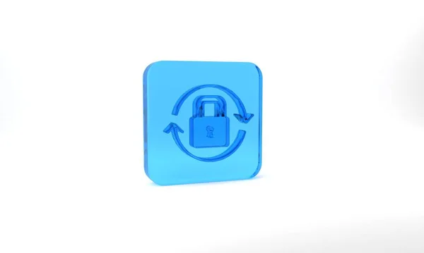 Blue Lock Icon Isolated Grey Background Padlock Sign Security Safety — Foto de Stock