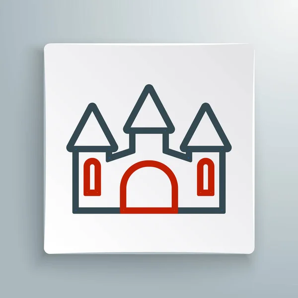 Line Castle Symbol Isoliert Auf Weißem Hintergrund Mittelalterliche Festung Mit — Stockvektor