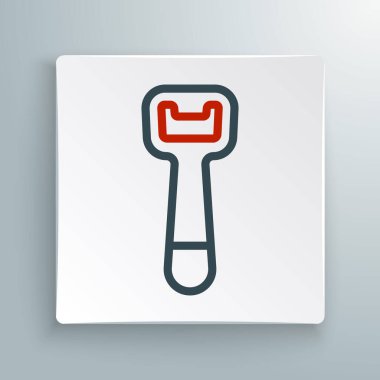 Çizgi Şişe Açıcı simgesi beyaz arkaplanda izole edildi. Renkli taslak konsepti. Vektör.