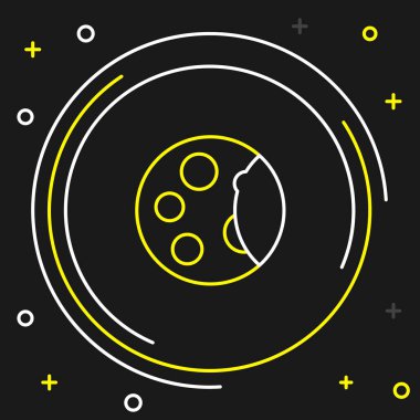 Line Moon phases icon isolated on black background. Colorful outline concept. Vector.
