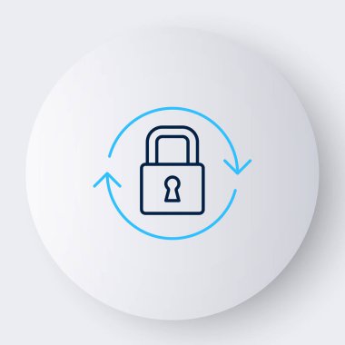 Satır Kilidi simgesi beyaz arkaplanda izole edildi. Asma kilit işareti. Güvenlik, güvenlik, koruma, gizlilik kavramı. Renkli taslak konsepti. Vektör.