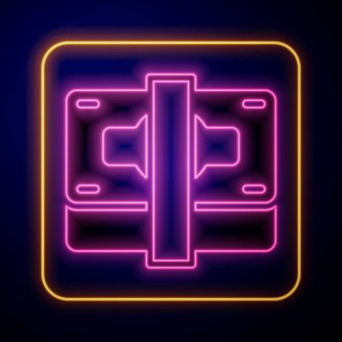 Parlayan neon yığınları kağıt para para ikonu siyah arka planda izole. Para desteleri. Para birimi. Vektör.