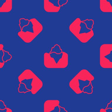 Kırmızı Buzdağı simgesi mavi arkaplanda izole edilmiş. Vektör.