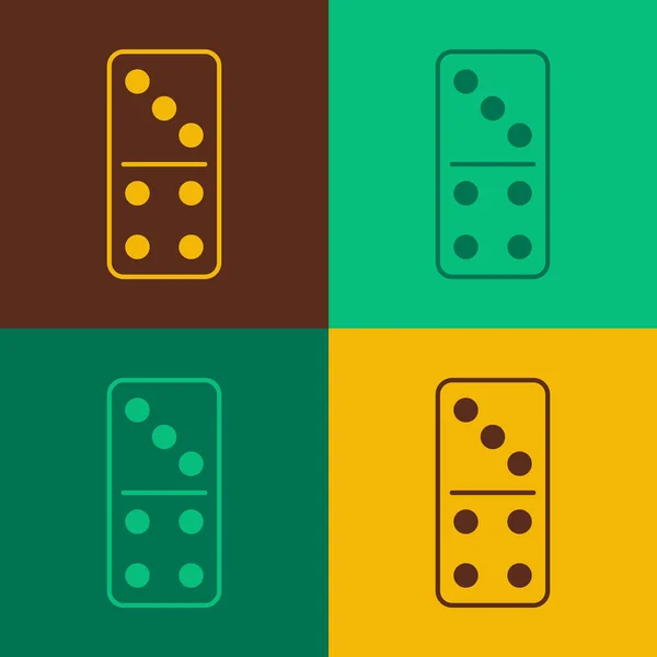 Pop Art Domino Symbol Isoliert Auf Farbigem Hintergrund Vektor — Stockvektor