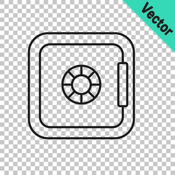 Schwarze Linie Safe Symbol Isoliert Auf Transparentem Hintergrund Der Tür — Stockvektor