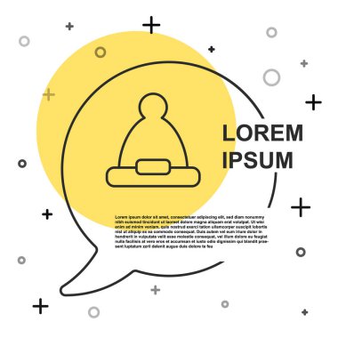 Siyah çizgi Noel Baba şapkası ikonu beyaz arka planda izole edilmiş. Mutlu Noeller ve mutlu yıllar. Rastgele dinamik şekiller. Vektör.