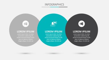 Set Video chat conference Mute microphone and Speaker volume. Business infographic template. Vector.