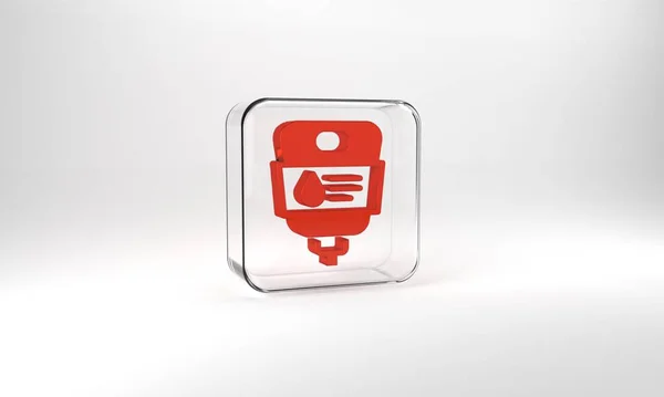 Red Bag Icon Isolated Grey Background Blood Bag Donate Blood — Photo