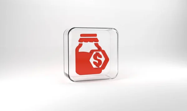 Red Sale Jar Honey Icon Isolated Grey Background Food Bank — Stockfoto