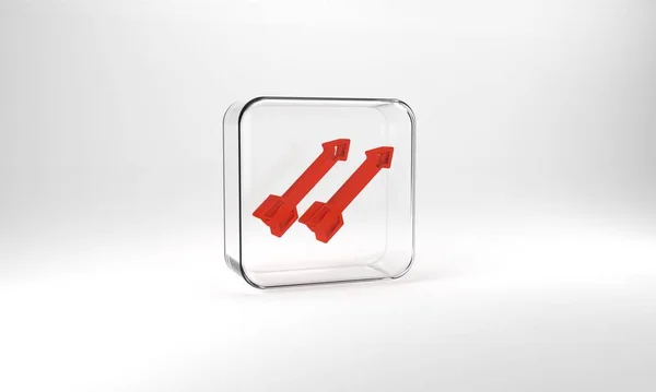 Red Medieval Arrows Icon Isolated Grey Background Medieval Weapon Glass — Stockfoto
