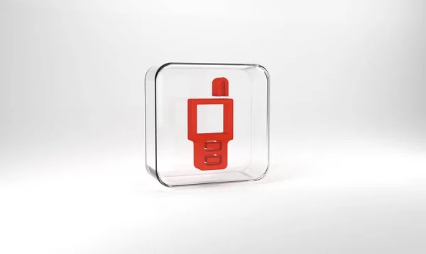 Red Walkie Talkie Icon Isolated Grey Background Portable Radio Transmitter — Stockfoto
