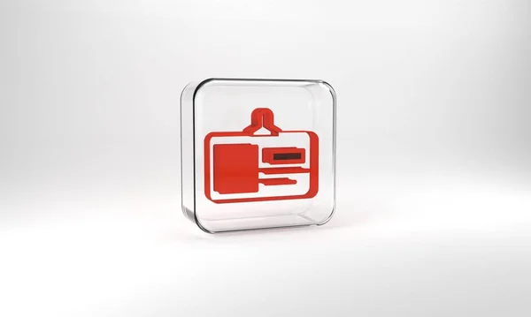 Red Identification Badge Icon Isolated Grey Background Can Used Presentation — Photo