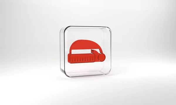 Red Sleeping Hat Icon Isolated Grey Background Cap Sleep Glass — Photo