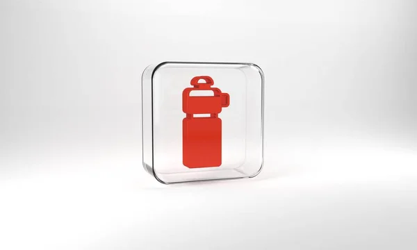 Red Fitness Shaker Icon Isolated Grey Background Sports Shaker Bottle — Fotografia de Stock