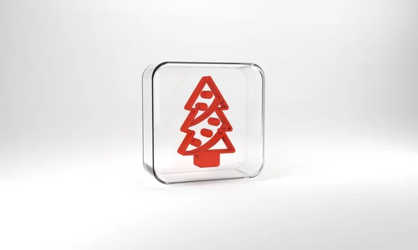 Red Christmas Tree Decorations Icon Isolated Grey Background Merry Christmas — Stock Fotó