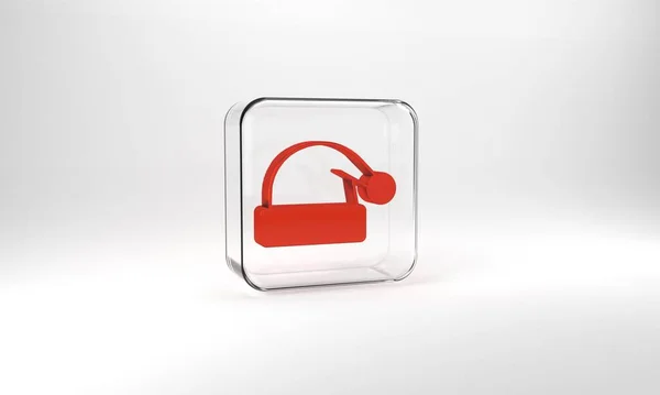 Red Christmas Santa Claus Hat Icon Isolated Grey Background Merry — Zdjęcie stockowe