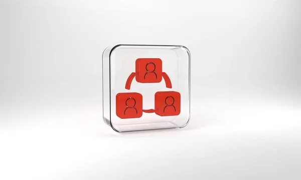 Red Meeting Icon Isolated Grey Background Business Team Meeting Discussion — 스톡 사진