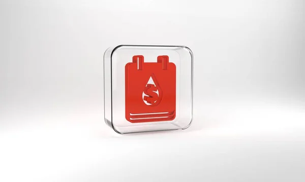 Red Oil Drop Dollar Symbol Icon Isolated Grey Background Oil — Stockfoto