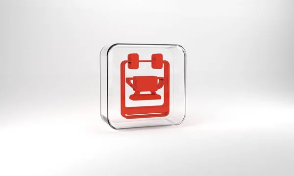Red Blacksmith Anvil Tool Icon Isolated Grey Background Metal Forging — 스톡 사진