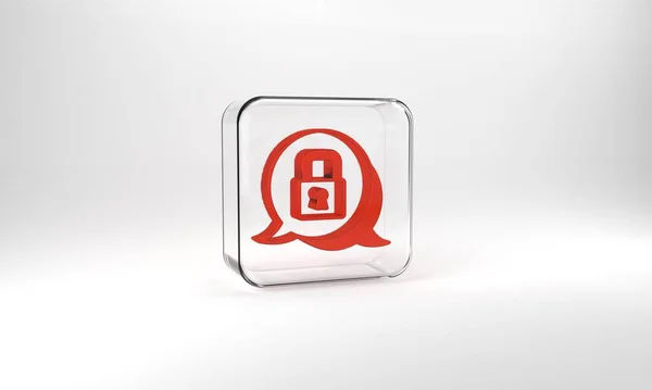 Red Lock Icon Isolated Grey Background Padlock Sign Security Safety — Stock Photo, Image