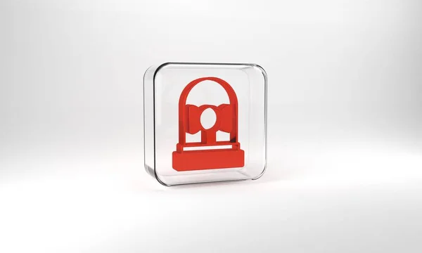 Red Ringing Alarm Bell Icon Isolated Grey Background Fire Alarm — Zdjęcie stockowe